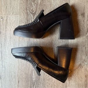 Steve Madden Black Women's Block Heel Loafers size 6